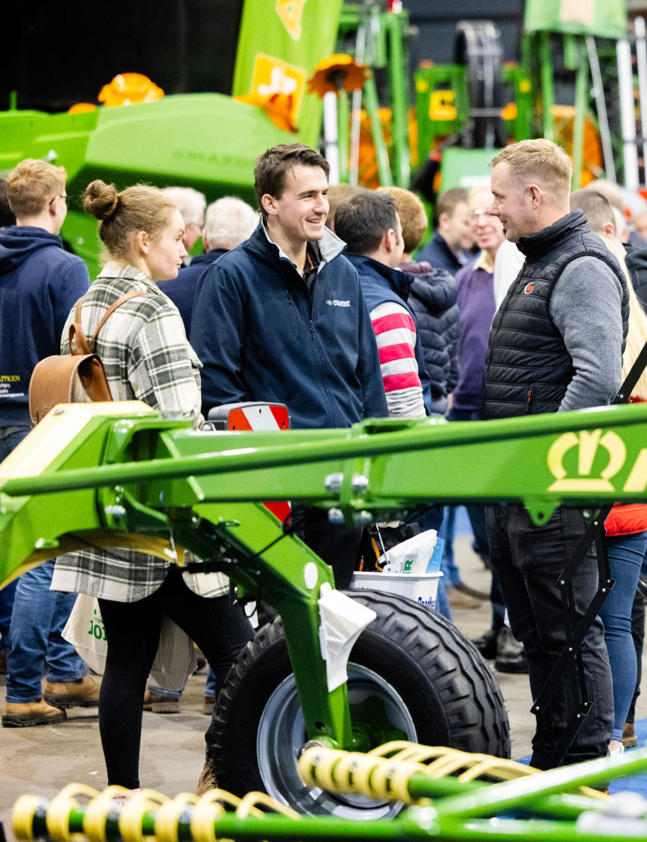 Visitors and agricultural machinery at AgriScot.