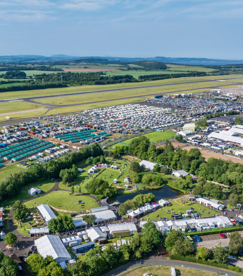 Aerial view of the Royal Highland Show grounds.