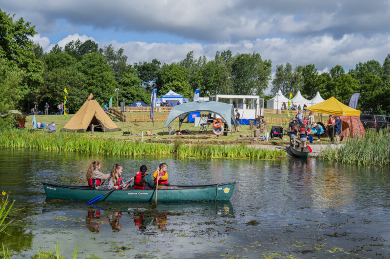 Canoeing on the water at the Royal Highland Show.